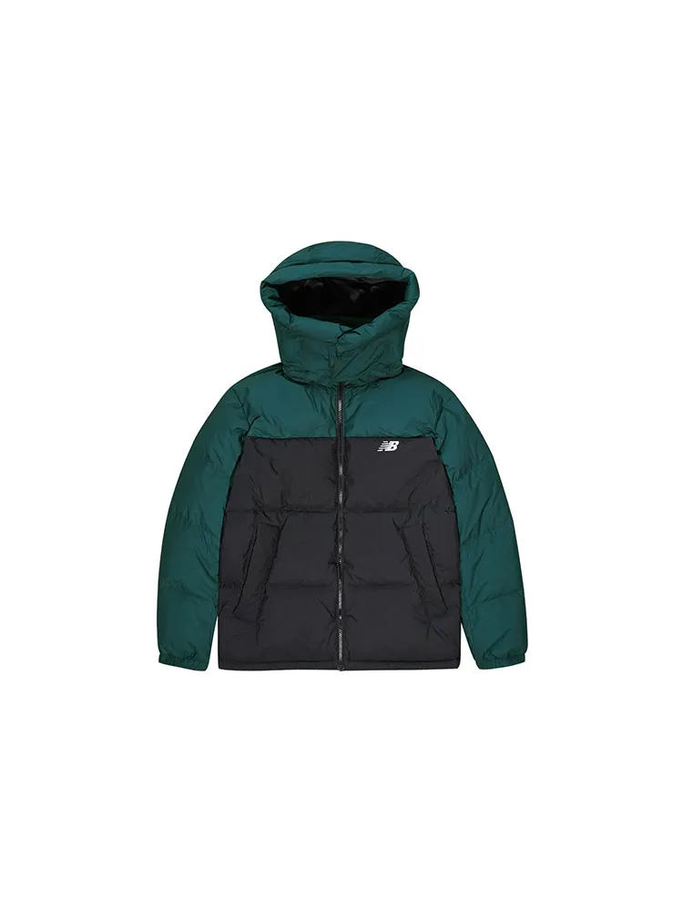 Куртка New Balance Classic Reversible Puffer Jacket 'Black Green' — изображение 5 из 6, черный