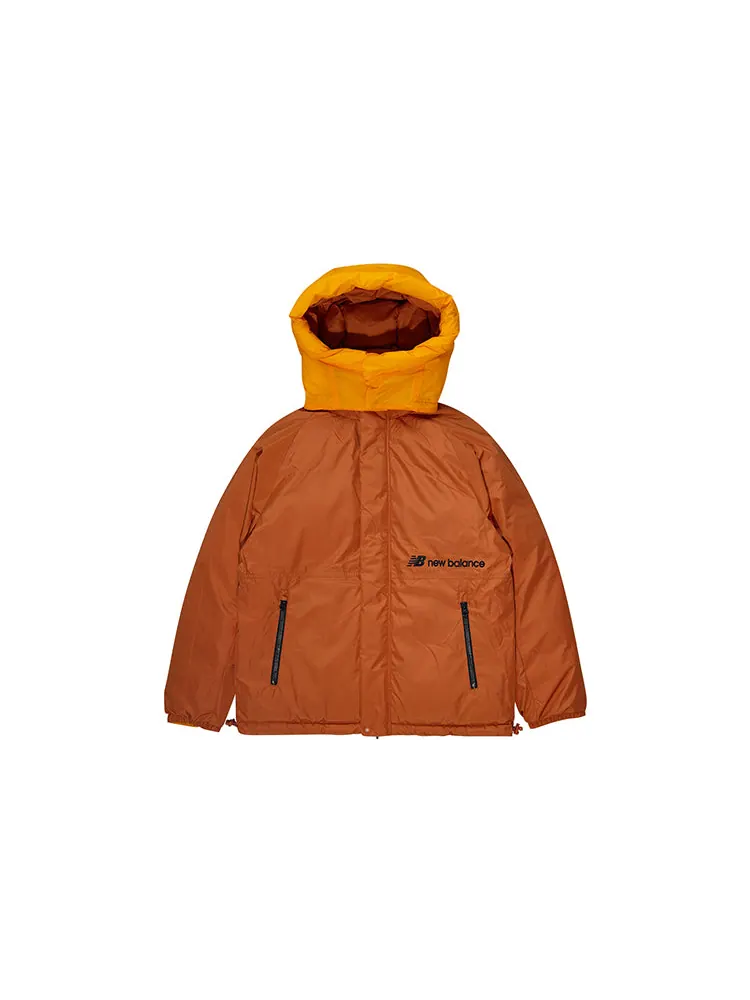 Куртка New Balance Classic Reversible Puffer Jacket 'Orange Brown' — изображение 7 из 8, оранжевый