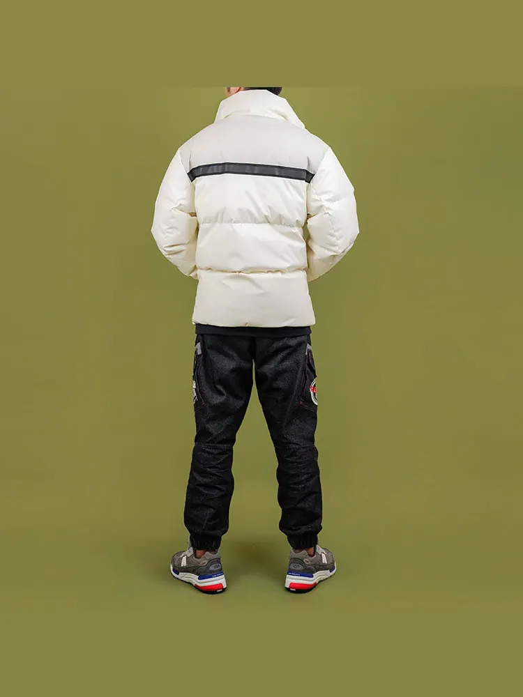 Куртка New Balance Winter Windproof Outdoor Down Jacket 'White Black' — изображение 2 из 4, белый