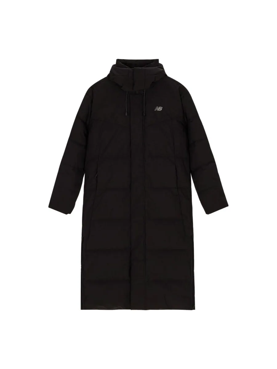Куртка New Balance Lifestyle Long Puffer Jacket 'Black' — изображение 1 из 2, черный