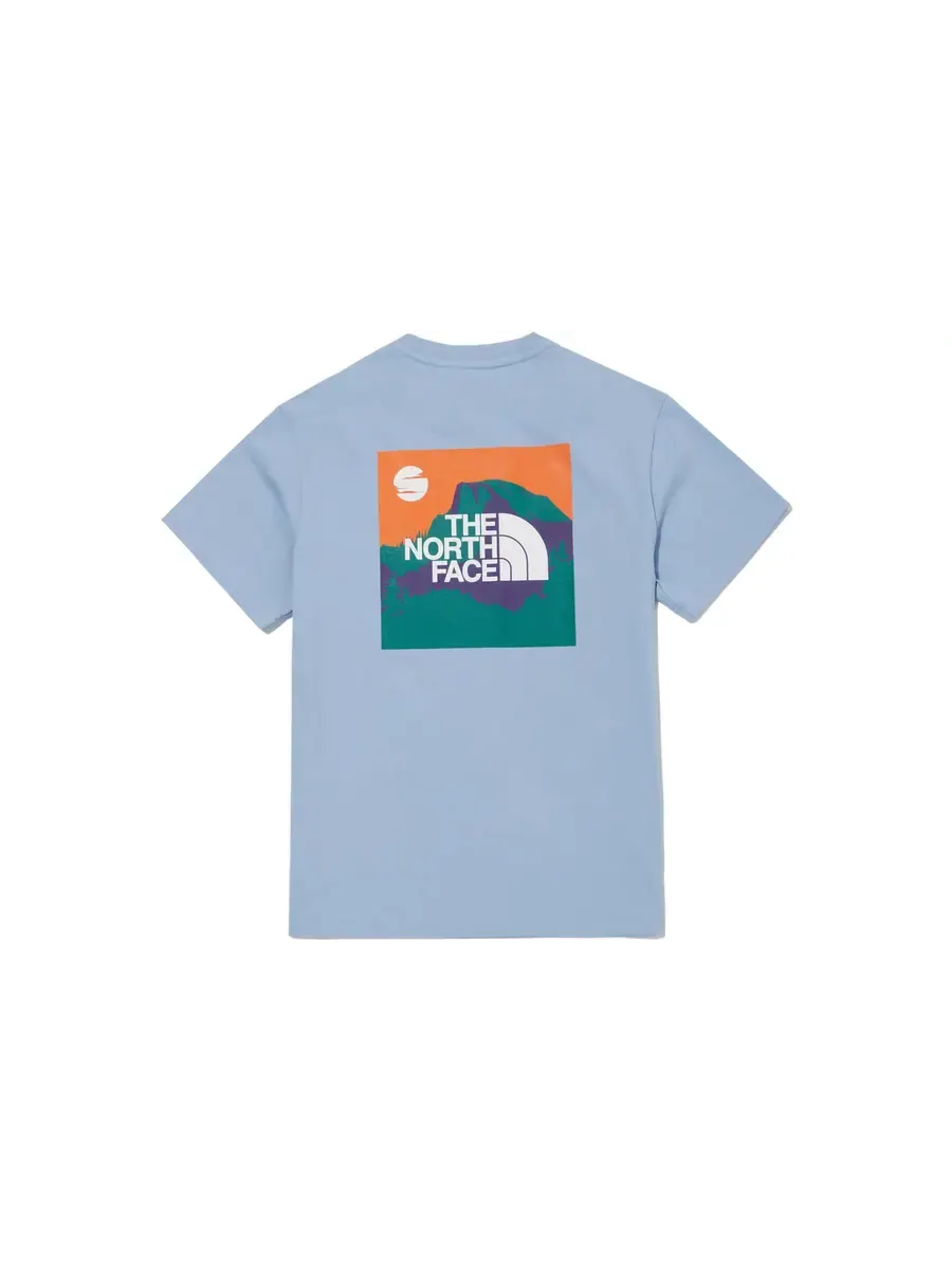 Футболка (WMNS) THE NORTH FACE Graphic T-shirt 'Blue' — изображение 2 из 3, синий