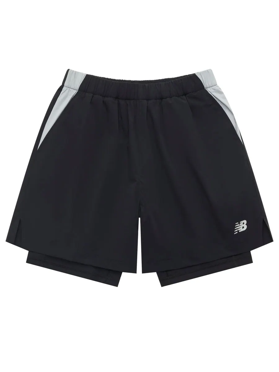Спортивные шорты New Balance NB Logo 2 In 1 Short 'Black' — изображение 1 из 5, черный