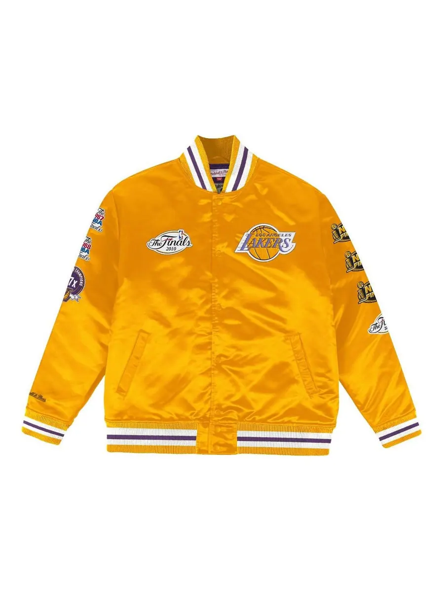Куртка Mitchell & Ness NBA Champ City Satin Jacket Los Angeles Lakers 'Yellow' — изображение 1 из 2, желтый