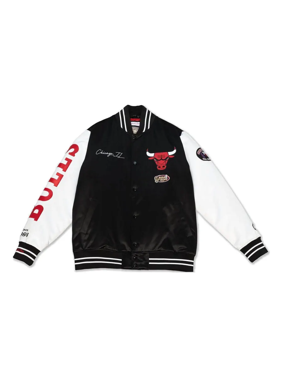 Куртка Mitchell & Ness x NBA Team Origins Varsity Satin Jacket 'Chicago Bulls' — изображение 1 из 2, черный