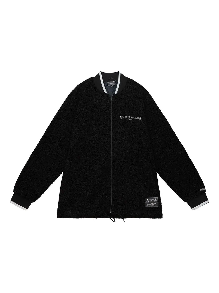 Куртка Mitchell & Ness x Mastermind Sherpa Jacket 'Black' — изображение 1 из 2, черный