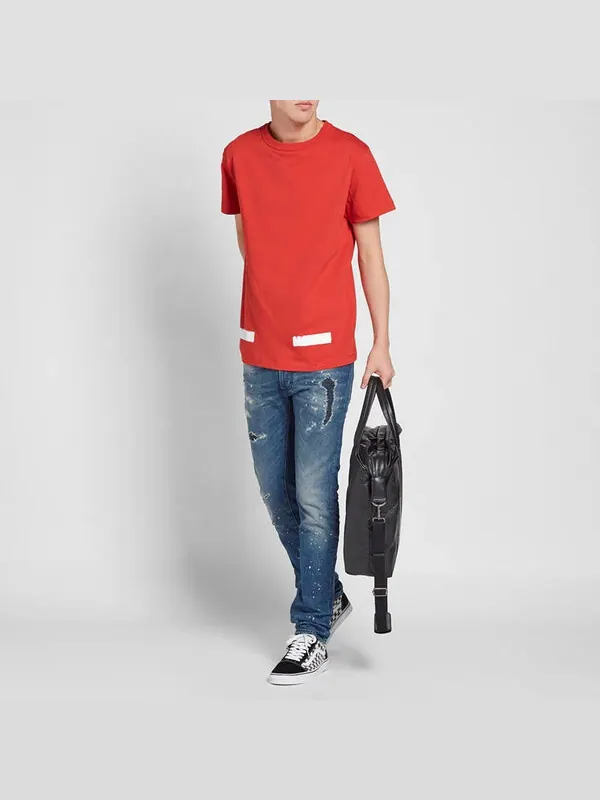 Футболка brushed diagonal s/s t-shirt Off-White — изображение 3 из 4, красный