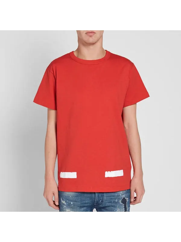 Футболка brushed diagonal s/s t-shirt Off-White — изображение 4 из 4, красный
