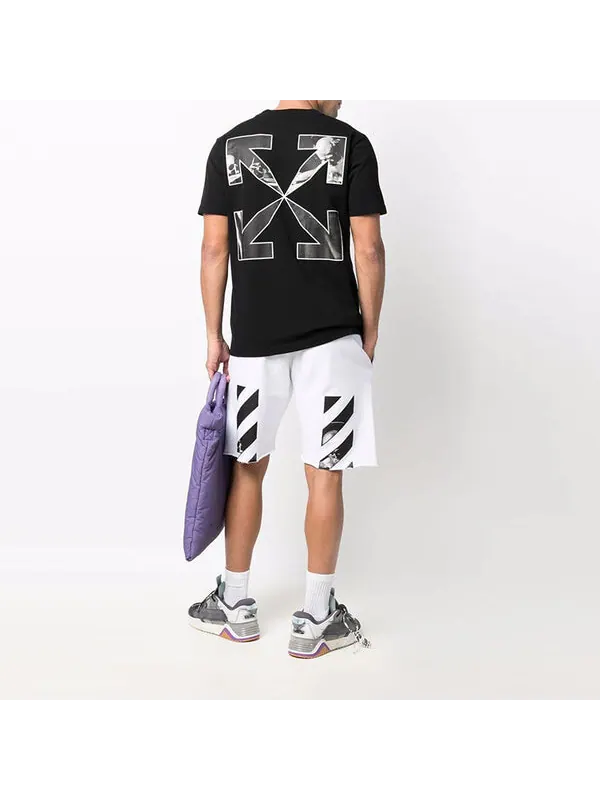 Футболка arrow logo pattern short sleeve slim fit version black Off-White — изображение 2 из 4, черный/белый