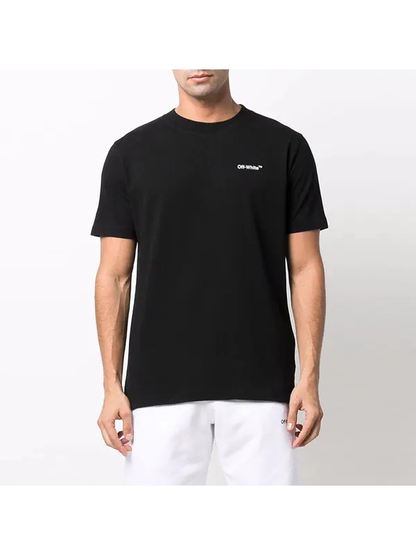 Футболка arrow logo pattern short sleeve slim fit version black Off-White — изображение 3 из 4, черный/белый