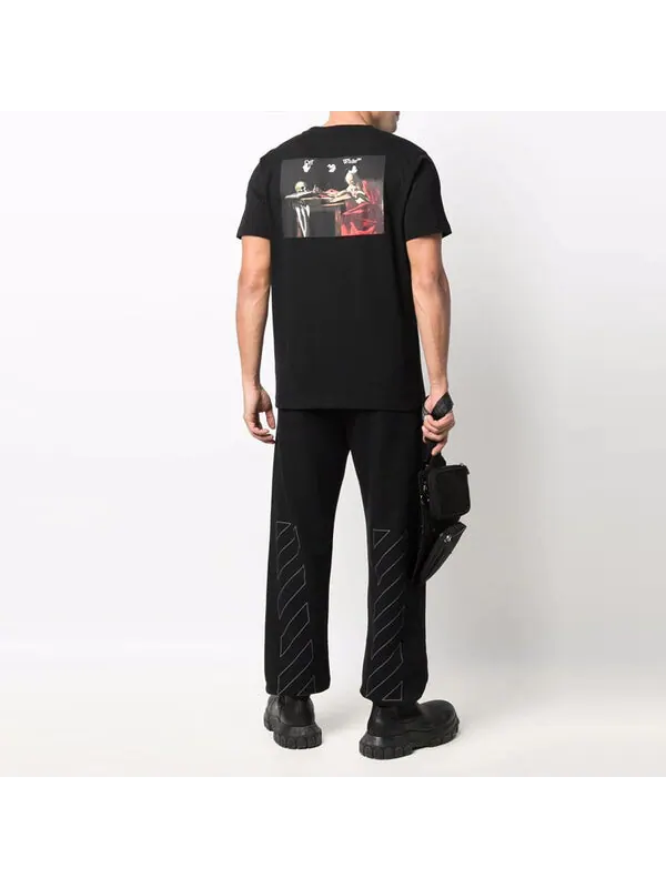 Футболка men's solid color caravaggio arrow short sleeve black t-shirt Off-White — изображение 4 из 4, черный