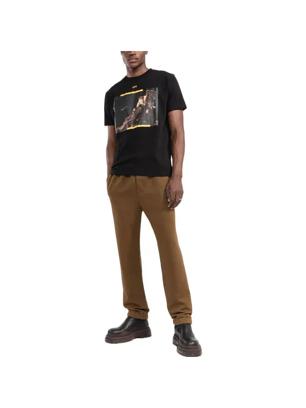 Футболка men's fw22 caravaggio arrow character printing casual short sleeve black t-shirt Off-White — изображение 2 из 4