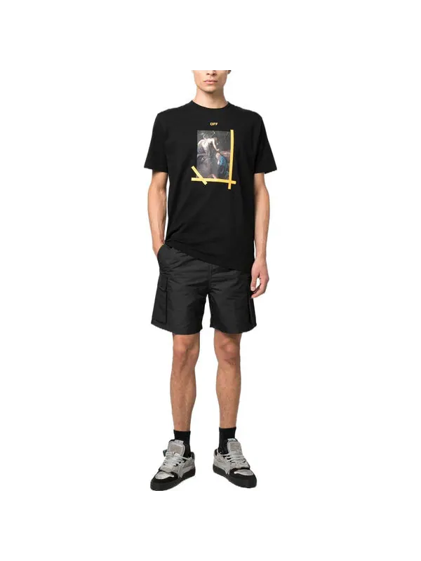 Футболка caravaggio printed cotton t-shirt black Off-White — изображение 2 из 4, черный/белый