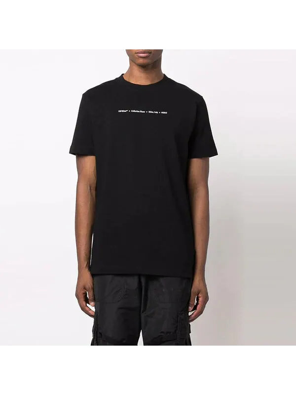 Футболка fw21 arrow pattern alphabet solid color short sleeve version black Off-White — изображение 3 из 4, черный