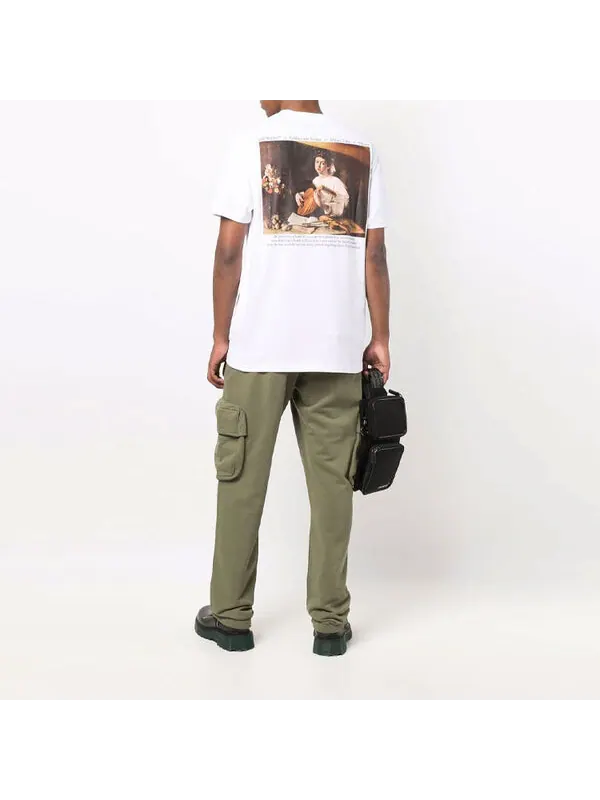 Футболка men's fw21 caravaggio printing short sleeve white t-shirt Off-White — изображение 2 из 4, белый