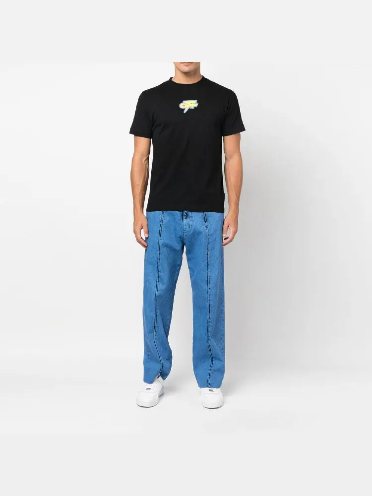 Футболка Off-White FW22 Back Logo Printing Round Neck Short Sleeve Slim Fit Version Black — изображение 3 из 5, черный