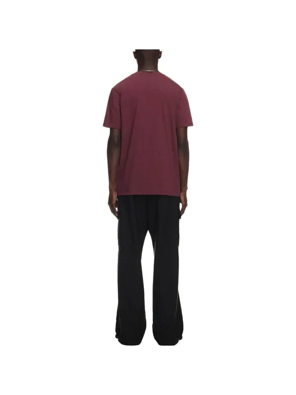 Футболка logo-embroidered cotton t-shirt 'burgundy' Off-White — изображение 3 из 4, бордовый