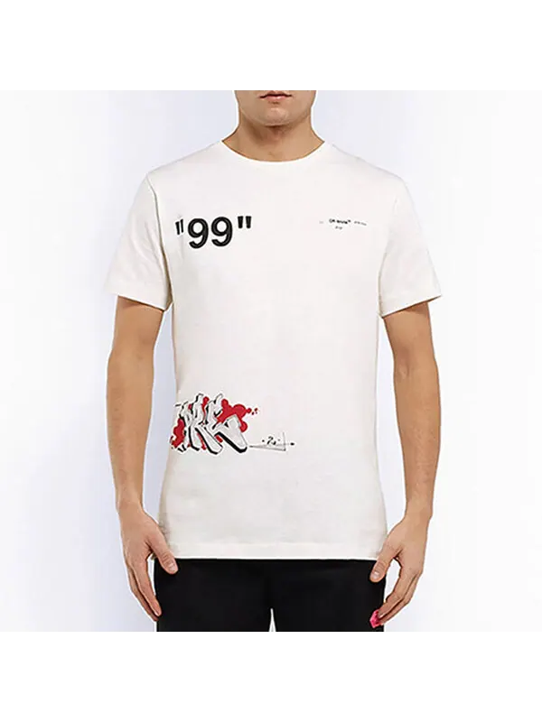 Футболка graffiti printing short sleeve white Off-White — изображение 3 из 4, белый