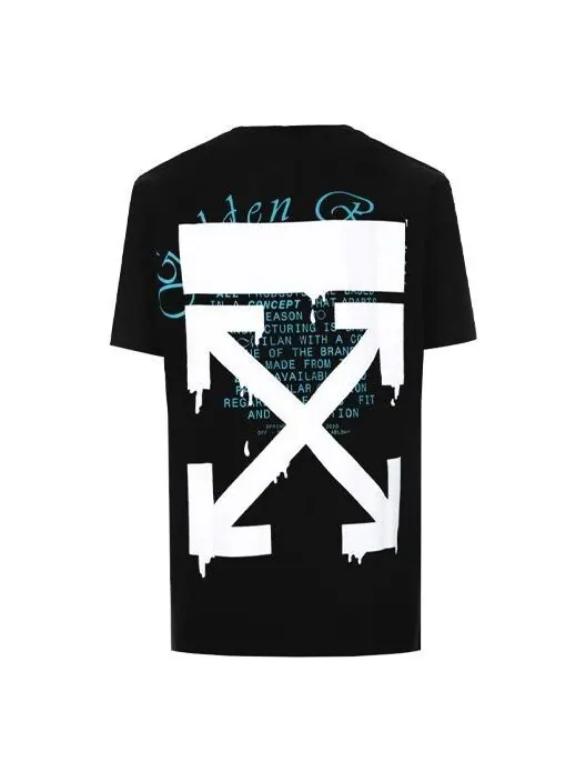 Футболка Off-White C/O Virgil Abloh Men'S Black Fibonacci Dripping Arrows Slim — изображение 1 из 4, черный