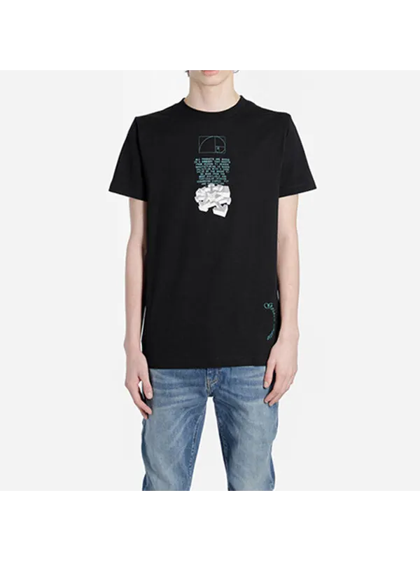 Футболка Off-White C/O Virgil Abloh Men'S Black Fibonacci Dripping Arrows Slim — изображение 3 из 4, черный