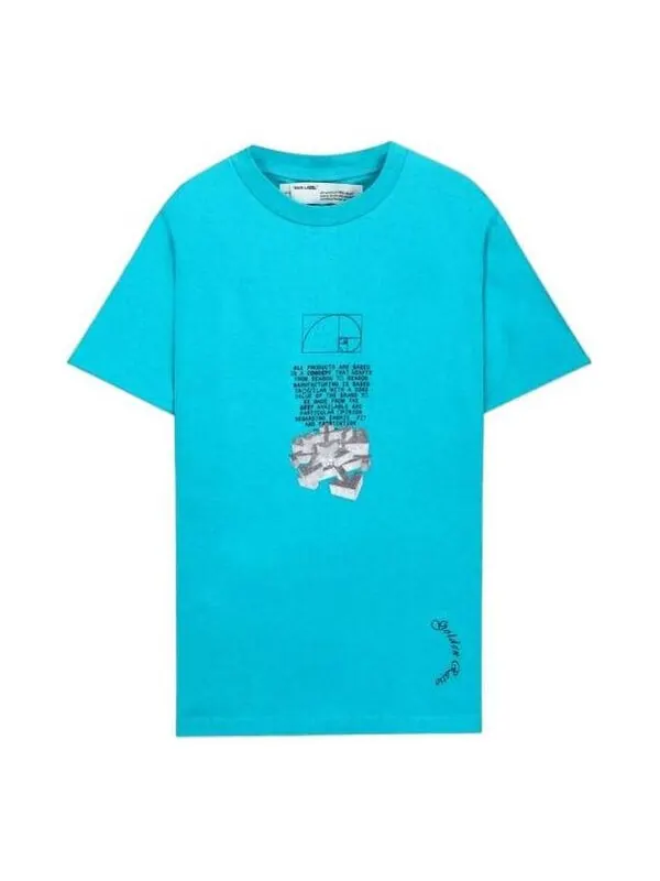 Футболка OFF-WHITE Alphabet Printing Short Sleeve Blue — изображение 1 из 4, мульти