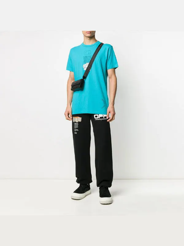 Футболка OFF-WHITE Alphabet Printing Short Sleeve Blue — изображение 2 из 4, мульти