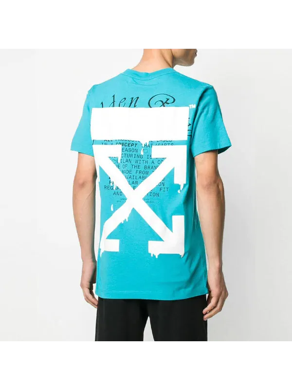 Футболка OFF-WHITE Alphabet Printing Short Sleeve Blue — изображение 4 из 4, мульти
