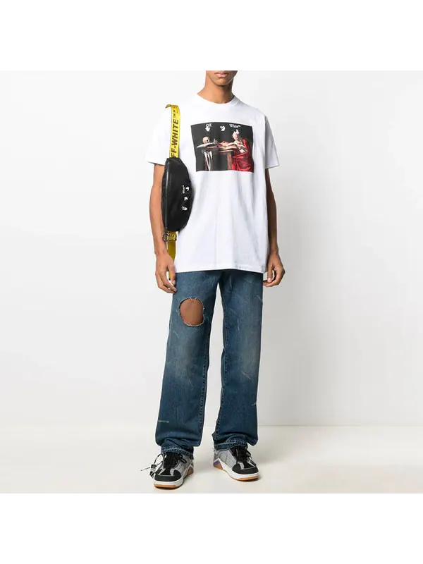 Футболка ss21 printing pattern round neck short sleeve white Off-White — изображение 3 из 4, белый