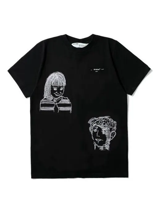 Футболка c/o virgil abloh small character pattern printing short sleeve ordinary version black Off-White — изображение 1 из 4