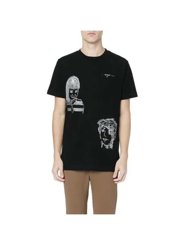 Футболка c/o virgil abloh small character pattern printing short sleeve ordinary version black Off-White — изображение 3 из 4