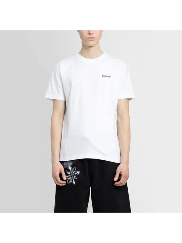 Футболка men's ss22 solid color cotton zebra printing short sleeve white t-shirt Off-White — изображение 4 из 4, мульти
