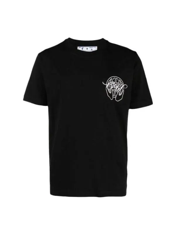 Футболка logo print tee Off-White — изображение 1 из 4, черный/белый