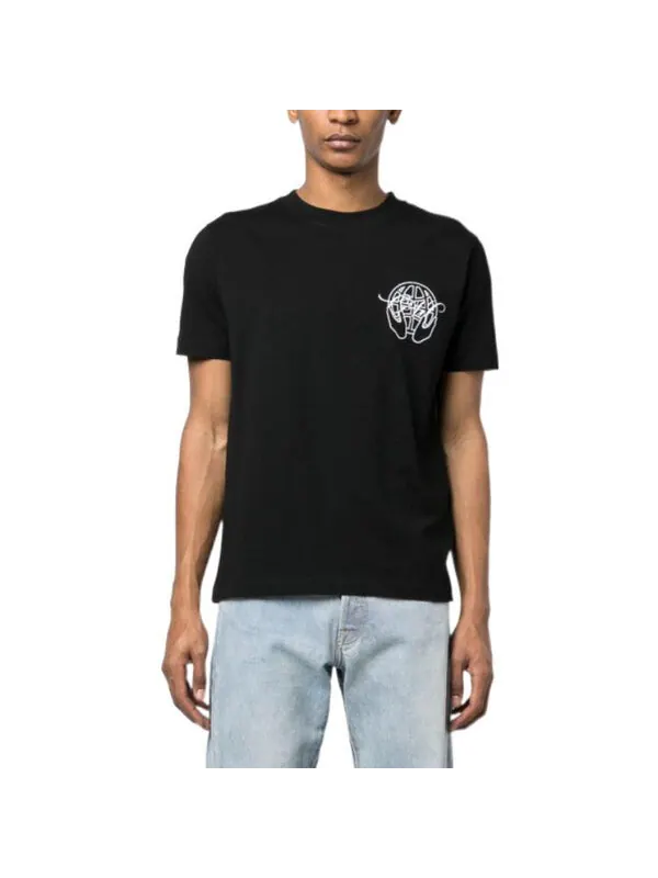 Футболка logo print tee Off-White — изображение 2 из 4, черный/белый