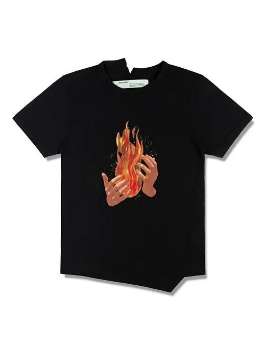 Футболка virgil abloh black diag fire short sleeve Off-White — изображение 1 из 4, черный