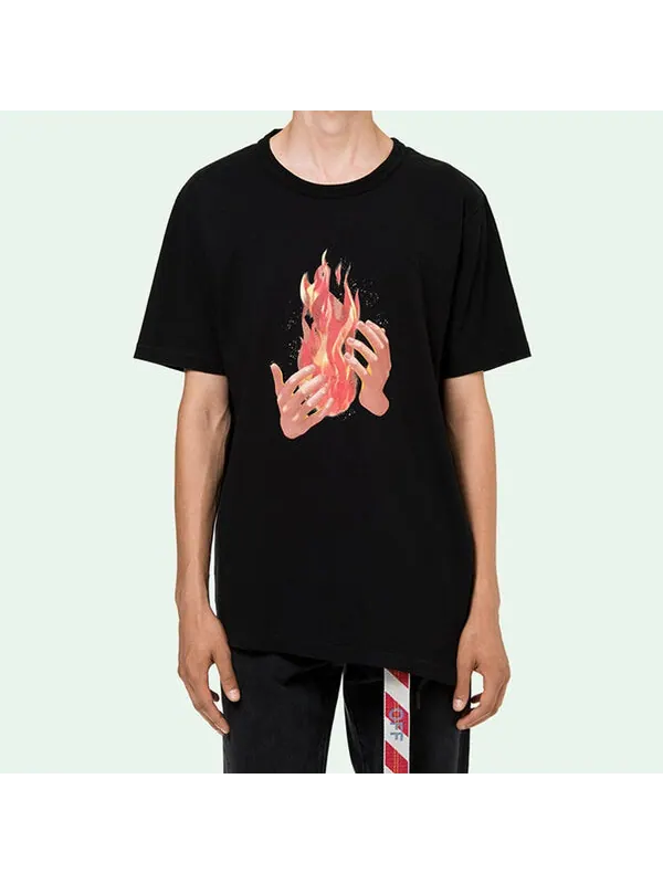 Футболка virgil abloh black diag fire short sleeve Off-White — изображение 3 из 4, черный