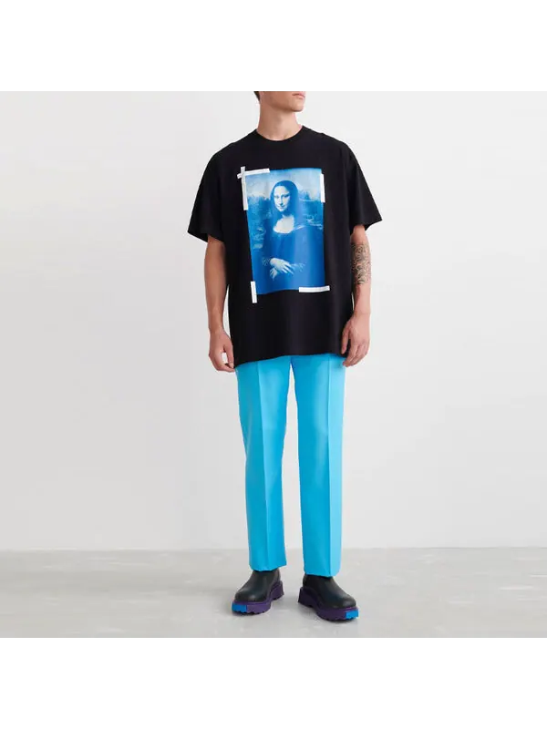 Футболка monalisa over short-sleeve tee 'black' Off-White — изображение 2 из 4, черный