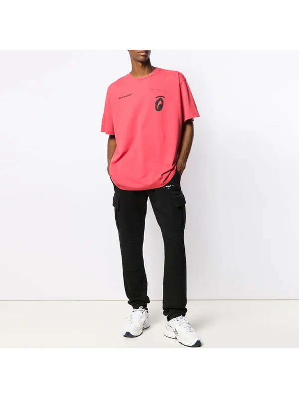 Футболка splitted arrows large short sleeve loose fit red Off-White — изображение 3 из 4, красный