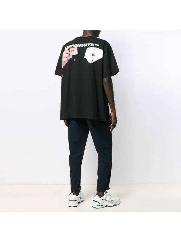 Футболка c/o virgil abloh men's black hand card over tee Off-White — изображение 4 из 4, черный