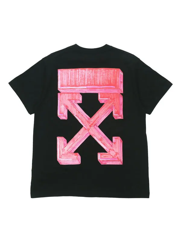Футболка marker short-sleeve over tee 'black/red' Off-White — изображение 1 из 4, черный