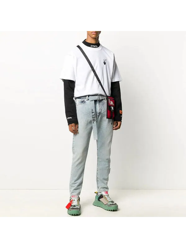 Футболка fw20 human skeleton arrow short-sleeve tee men's white Off-White — изображение 2 из 4, белый