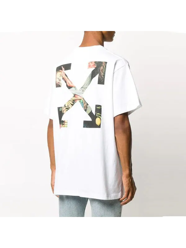 Футболка fw20 human skeleton arrow short-sleeve tee men's white Off-White — изображение 3 из 4, белый