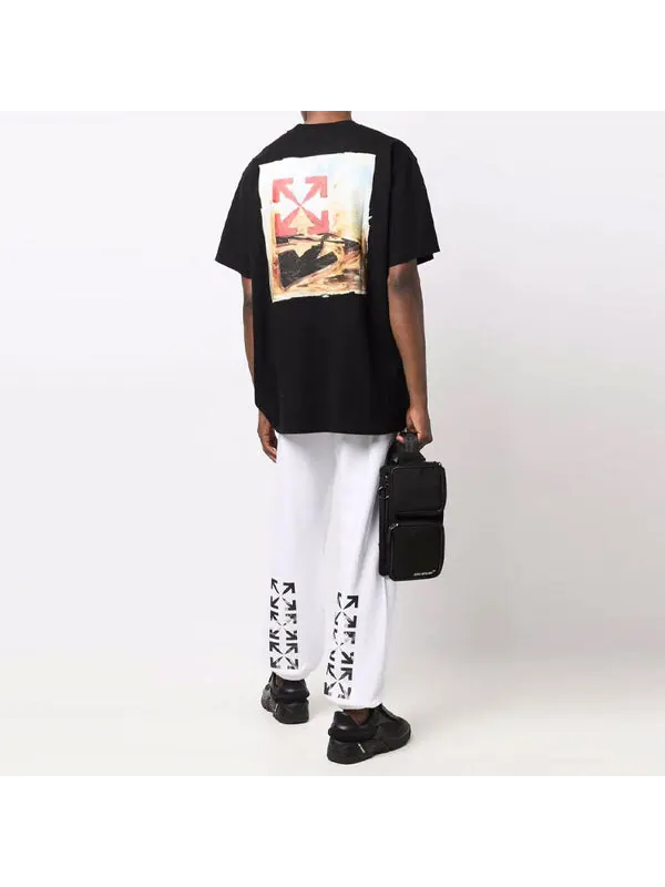 Футболка arrow logo pattern printing short sleeve loose fit black Off-White — изображение 2 из 4, мульти