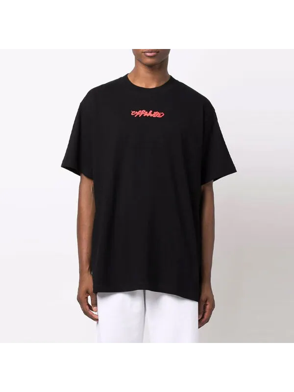Футболка arrow logo pattern printing short sleeve loose fit black Off-White — изображение 3 из 4, мульти