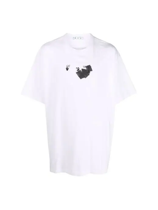 Футболка men's fw21 round neck arrow pattern printing short sleeve loose fit white t-shirt Off-White — изображение 1 из 4