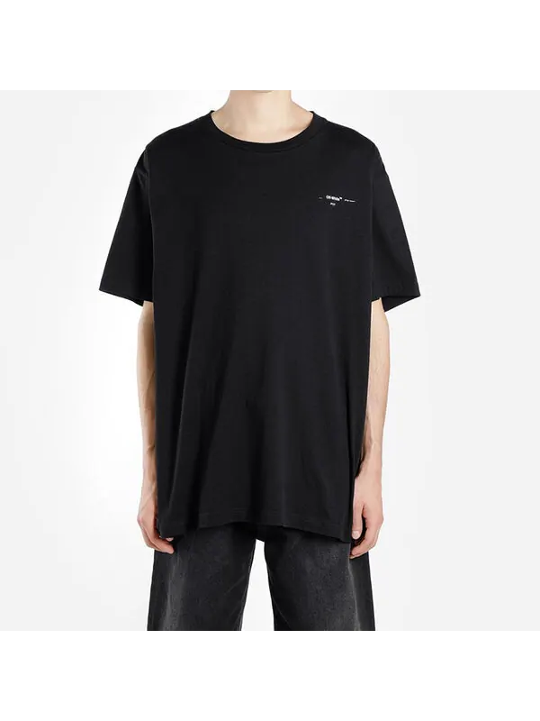 Футболка oversize painting arrow printing cotton round neck short sleeve loose fit black Off-White — изображение 3 из 4