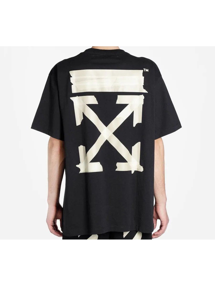 Футболка Off-White Tape Arrows Short Sleeve Over T-Shirt 'Black' — изображение 4 из 5, черный