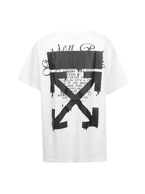 Футболка ss20 dripping arrows logo loose short-sleeved Off-White — изображение 1 из 4, белый