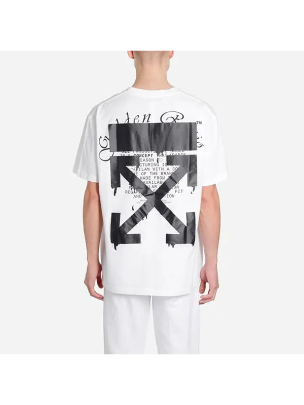 Футболка ss20 dripping arrows logo loose short-sleeved Off-White — изображение 4 из 4, белый