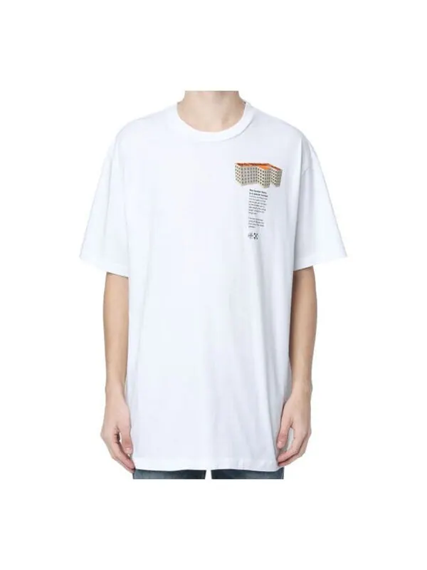 Футболка ss20 rationalism print short-sleeved oversized Off-White — изображение 1 из 4, белый