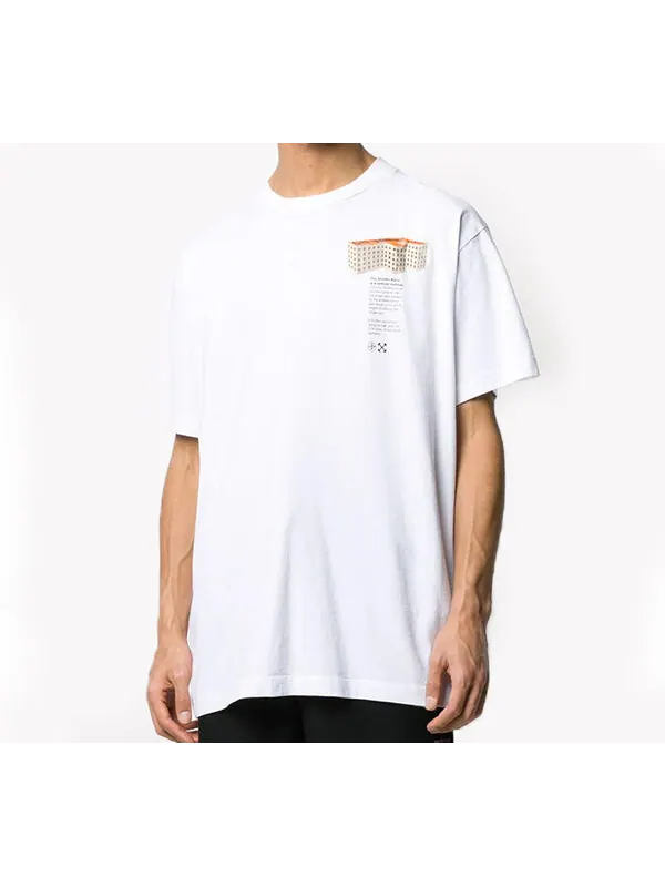 Футболка ss20 rationalism print short-sleeved oversized Off-White — изображение 4 из 4, белый