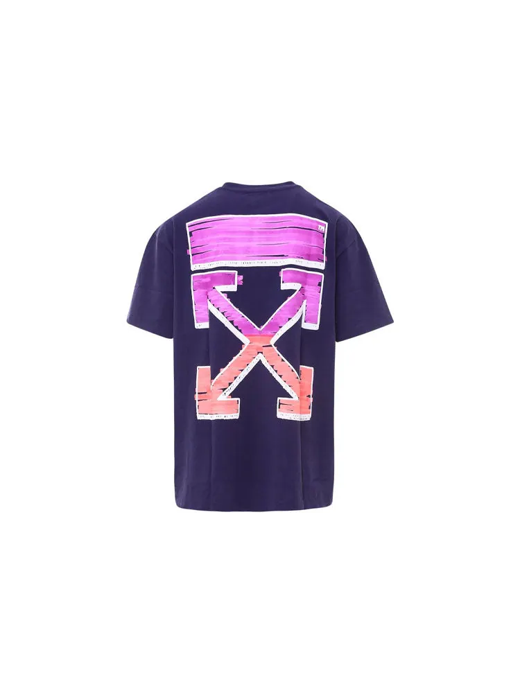 Футболка Off-White Marker Over Tee 'Astral Aura' — изображение 2 из 5, фиолетовый